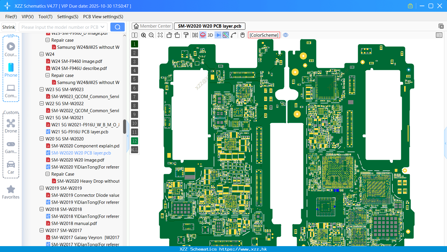 Samsung SM-W2020 W20 PCB Layer